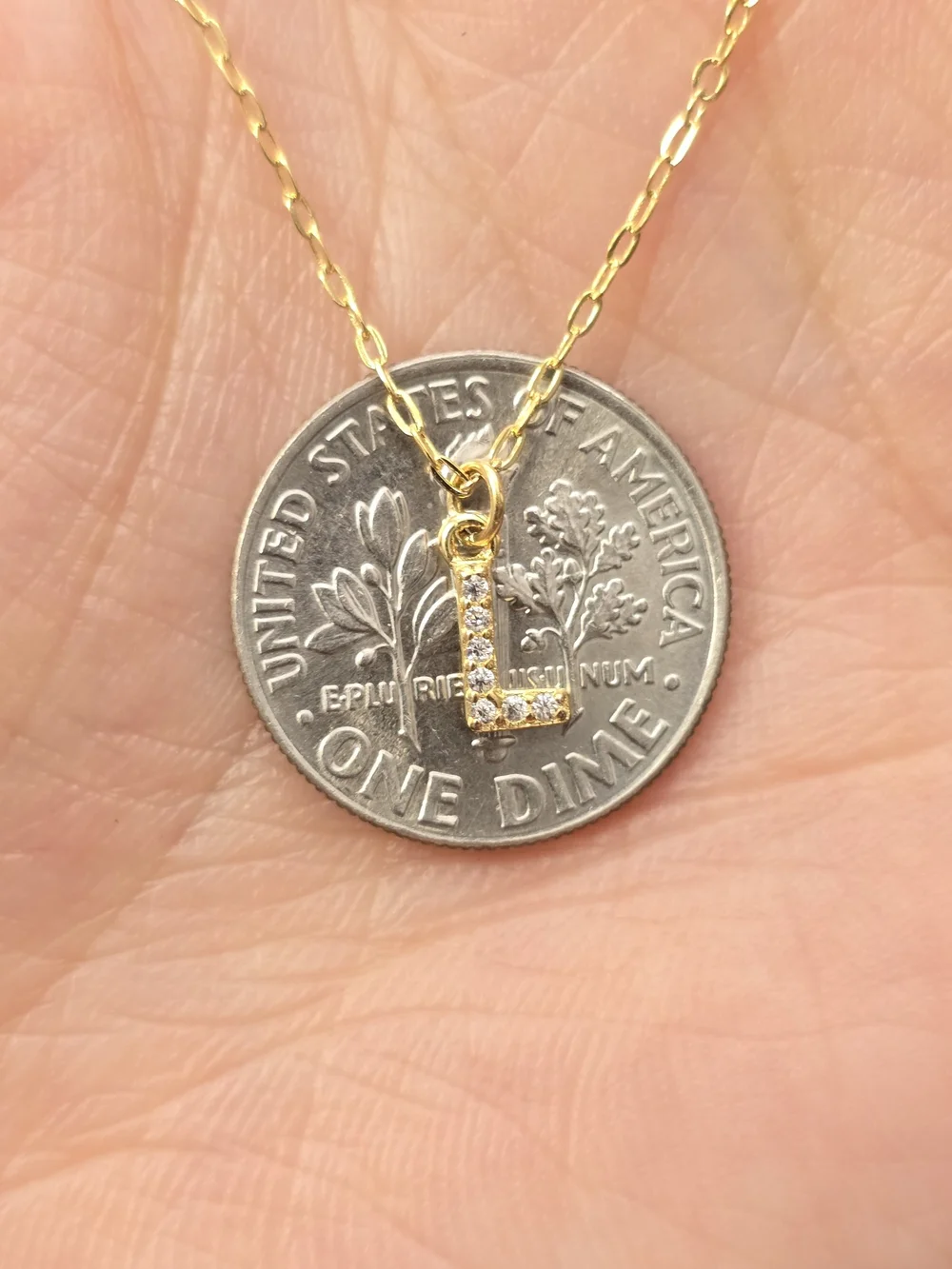 Annabelle Lilly Kids Initial Necklace Gold L NWT